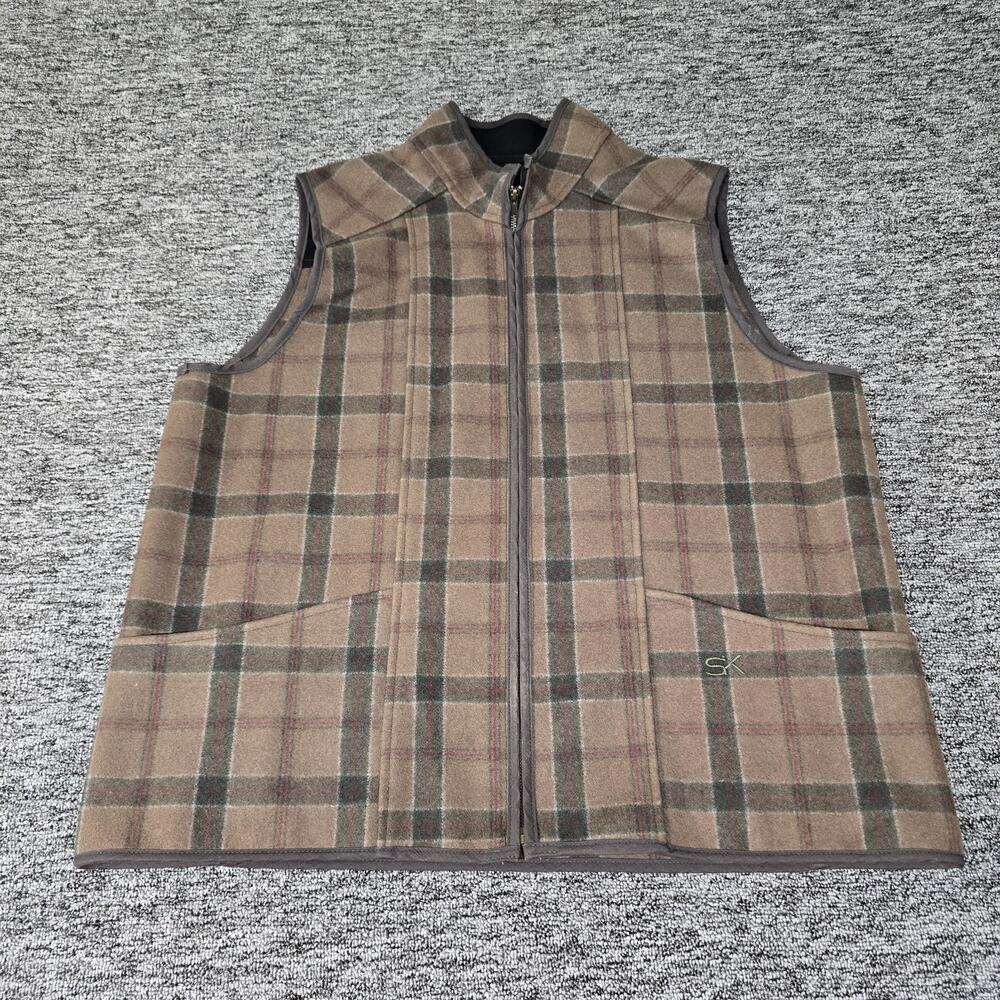 Stormy Kromer Ironwood Vest Men XL Century Plaid Wool Blend USA Made Zipper SK